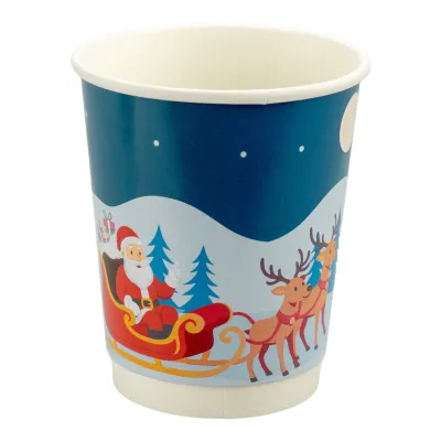 Doppeltwandiger Kaffee-Becher Santa Rentier 200cc/8oz - 500 St./Pkg.