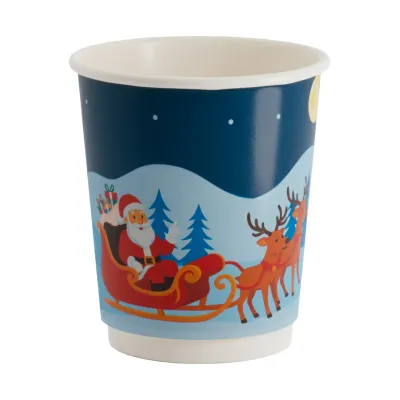 Doppeltwandiger Kaffee-Becher Santa Rentier 200cc/8oz - 500 St./Pkg.