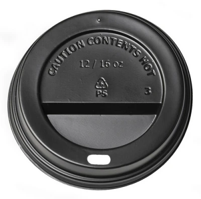 Deckel Schwarz (PS) für Becher 90mm/12oz - 1.000 Stk/Karton