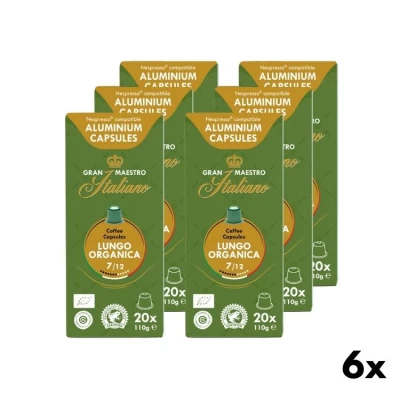 Lungo Organica Kaffeekapseln - Gran Maestro Italiano 6x20 Stück