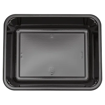 CPET-Menüschale - 227/35 - Schwarz - 1-Fach - 227x177x35mm
