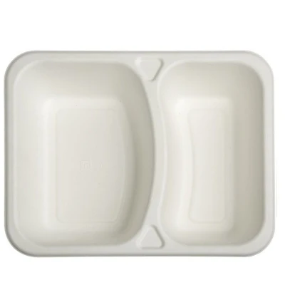 Menüschale Bagasse 227/50 2V Weiß - 400 Stk./Karton
