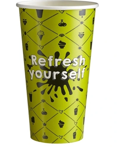 Milkshake-Becher aus Karton Refresh 500 ml / 20 oz - 1.000 Stk./Karton