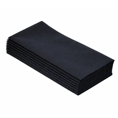 AIRLAID SERVIETTE SCHWARZ 48X48CM 1/8 FALTUNG