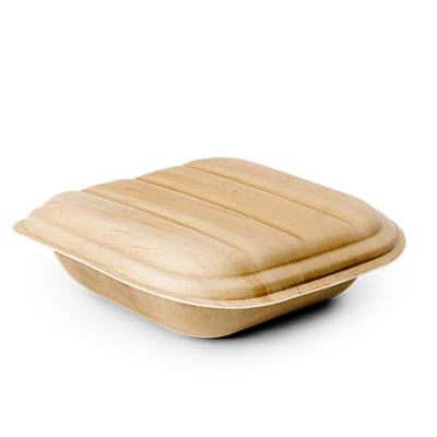 Palmblatt Take-Away-Box Quadratisch + Deckel 20x20x5cm - 100 St./Karton