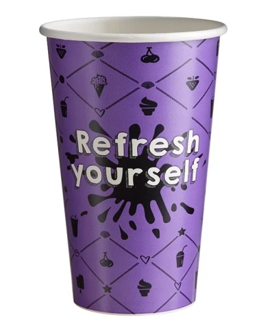 Milkshake-Becher aus Karton Refresh 400 ml / 16 oz - 1000 Stk./Karton