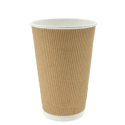 Papp-Kaffeebecher Ripple Kraft 400 cc/16 oz – 500 Stk./Karton