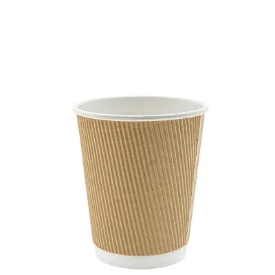 Karton-Kaffeebecher Ripple Kraft 200 ml/8 oz – 500 Stk./Karton