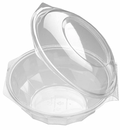 Salatschüssel mit festem Deckel (Recyceltes PET) 1.000cc - 240 Stk/Karton