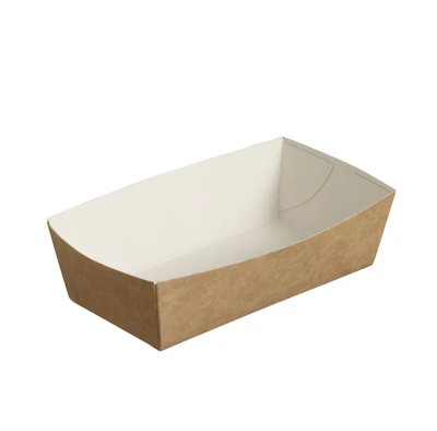 Karton-Snackbox Braun/Weiß (Klein) 120x60x37mm - 630 Stk./Karton