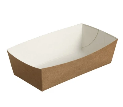Karton-Snackbox Braun/Weiß (Mittel) 150x82x43mm - 540 Stk./Karton