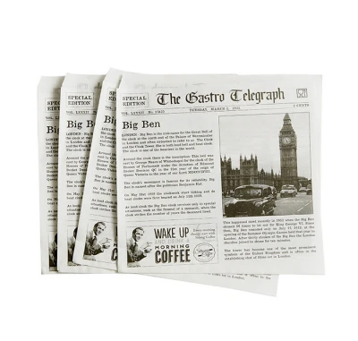 Fettfreie Papierbeutel News Paper 2-Seiten offen 130x150mm - 300 Stk/Pck.